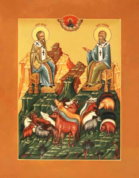 Icon of Saint Spyridon and Saint Blaise