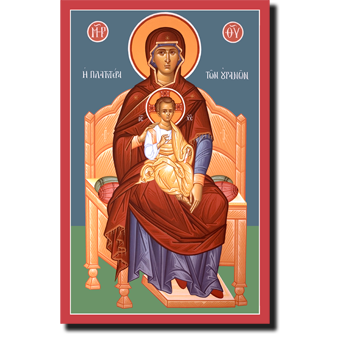 Orthodox Icon of Theotokos: Mother of God Enthroned - MPOV
