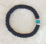 Green Bead Wool Prayer Rope for Children and Petite Wrists - 33-knot Bracelet with Accents - 2 ply - 4 Colors Available