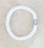White Rope Wool Prayer Rope for Children and Petite Wrists - 33-knot Bracelet with Accents - 2 ply - 4 Colors Available