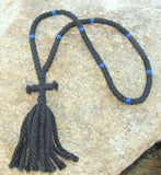 Blue Bead Wool Prayer Ropes 4 Ply - 100 Knot- Various colors