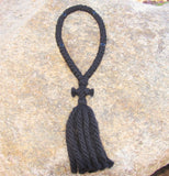Black Bead Wool Prayer Ropes - 4 ply - 50 Knot - Choose bead Color