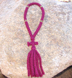 Burgundy Prayer Rope Wool Prayer Ropes - 4 ply - 50 Knot - Choose bead Color