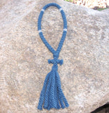 Steel Blue Prayer Rope Wool Prayer Ropes - 4 ply - 50 Knot - Choose bead Color