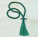 Satin 100-knot Russian Prayer Ropes with Tassel - 7 colors to choose from Forest Green