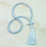 Satin 100-knot Russian Prayer Ropes with Tassel - 7 colors to choose from Silver Light Blue