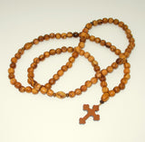 Orthodox Prayer Rope Bethlehem Olive Wood 100 Bead Prayer Rope - Bead Sizes 4, 6, 8, or 10 mm