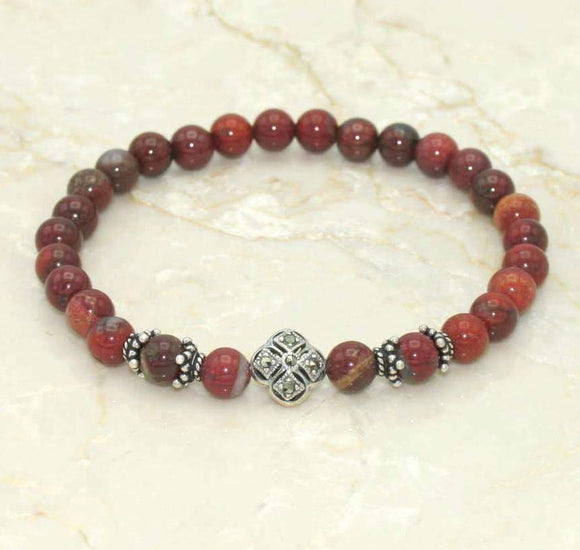 Orthodox Christian Jewelry Semi-Precious Stone Apple Jasper Prayer Bracelet