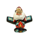 Russian Santa Flying an Airplane - Hand Carved Hand Painted Santa Claus Russian Father Frost - Christmas Gift