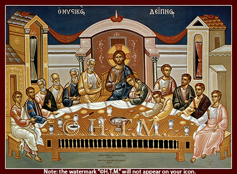 Orthodox Icons of Jesus Christ Mystical Supper, by Kontoglou