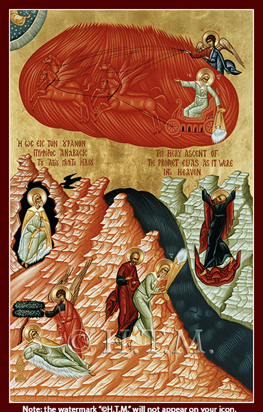 Orthodox Icon Saint Elias - Ascent of Prophet Elias