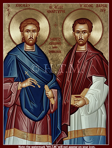 Orthodox Icon Saint Cosmas and Saint Damian