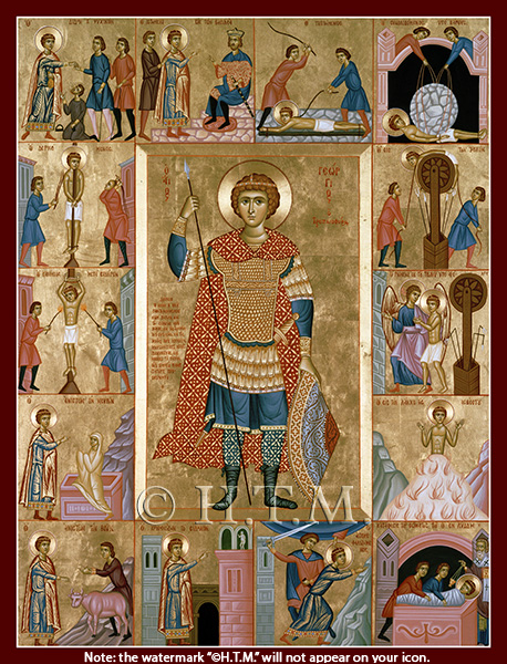 Orthodox Icon Saint George with Life