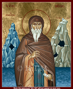 Orthodox Icon Saint Nilus the Myrrh-gusher