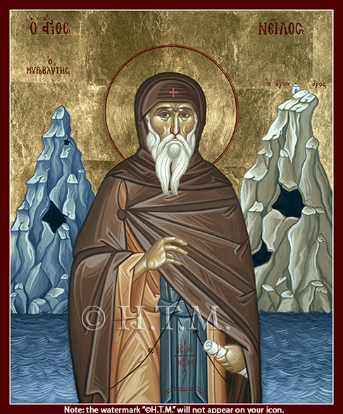 Orthodox Icon Saint Nilus the Myrrh-gusher