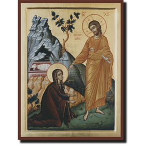 Orthodox Icon Saint Mary Magdalene: Meeting the Risen Lord