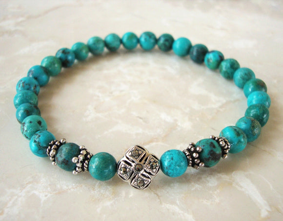 Semi-Precious Stone Turquoise Prayer Bracelet