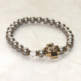 Platinum Swarovski Pearl  Prayer Bracelets - Medium Size -12 Pearl Colors to choose from - Jewelry - Prayer Rope