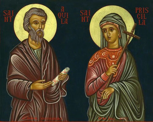 Orthodox Icon Saint Aquila and Saint Priscilla