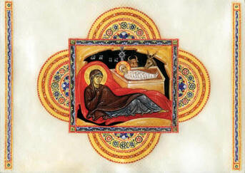 Nativity of Christ: Illuminated Nativity Christmas Cards - 16 cards with envelopes