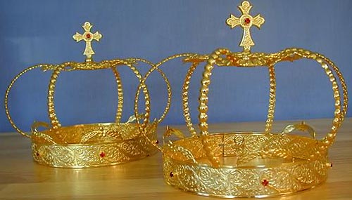 Gold-plated Wedding Crowns - Orthodox Christian Wedding Gifts