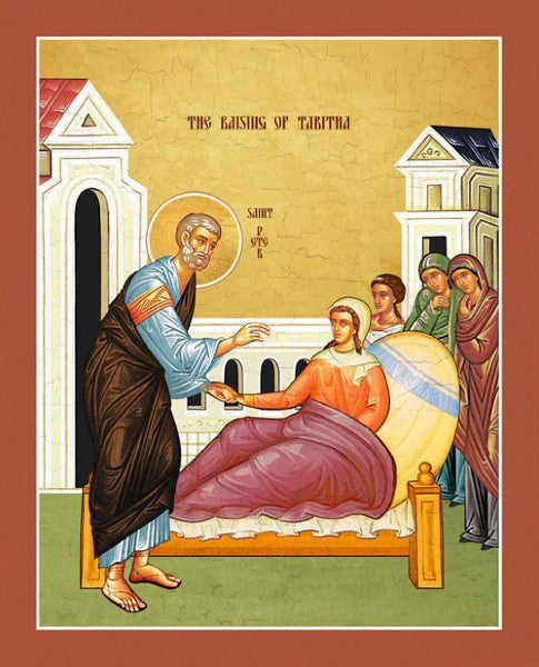 Orthodox Icon Saint Peter - Raising of Tabitha