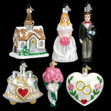 Wedding Collection Christmas Ornaments - Hand Crafted by Old World Christmas with keepsake box