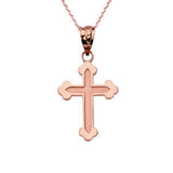 DAINTY GREEK ORTHODOX CROSS PENDANT IN 14K ROSE GOLD