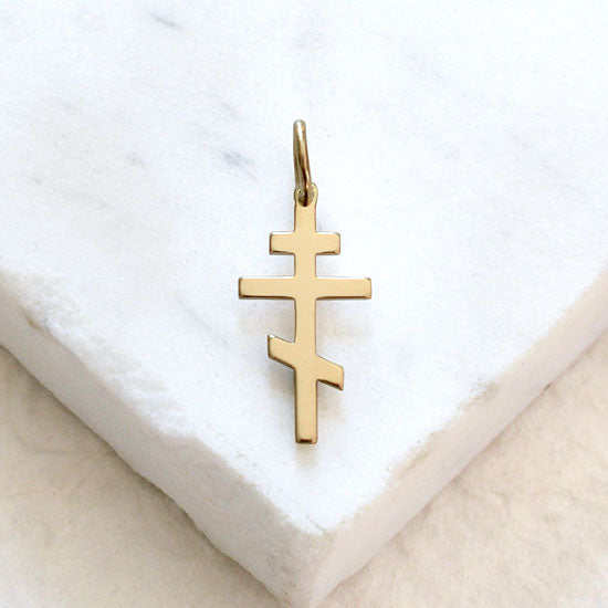 St. Andrew Cross - Handcrafted 14kt Yellow Gold Cross Pendant