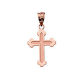 DAINTY GREEK ORTHODOX CROSS PENDANT IN 14K ROSE GOLD