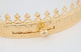 Gold-plated wedding crowns with glass stone roundels - Orthodox Christian Wedding Gift
