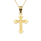 DAINTY GREEK ORTHODOX CROSS PENDANT IN 14K YELLOW GOLD