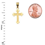 DAINTY GREEK ORTHODOX CROSS PENDANT IN 14K YELLOW GOLD