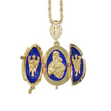 Orthodox Christian Jewelry Enamel Egg Locket Gold Plated with Austrian Crystals - 5 colors Available - Jewelry Egg Pendant - Pascha Easter Gift