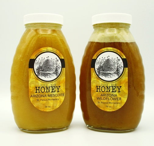 Arizona Wildflower & Mesquite Honey 16 ounces each - 2 pack - Monastery Craft - Sweet Honey Orthodox Bookstore
