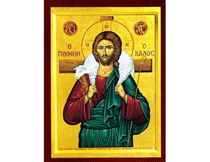 The Good Shepherd - Hand painted Icon of Jesus Christ - Greek Supplier