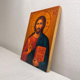 Orthodox Icon of Jesus Christ Pantocrator / Christ the Teacher (Closed Book) 5.5 x 8 inches - Orthodox Icons by Liliia