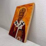 Orthodox Icon of Saint Nicholas of Myra 5.5x8 inches - Icons by Liliia