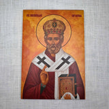 Orthodox Icon of Saint Nicholas of Myra 5.5x8 inches - Icons by Liliia