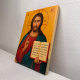 Orthodox Icon of Christ Pantocrator / Christ the Teacher (Open Book) 5.5 x 8 inches - Icons by Liliia