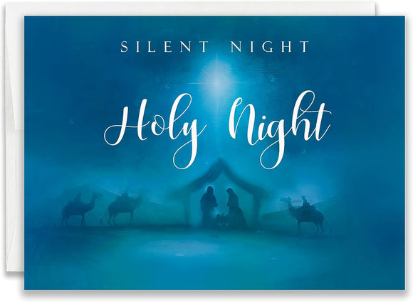 Silent Night Holy Night Christmas Cards 24 pack with envelopes