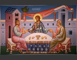 Supper at Emmaus II - Hand painted Icon of Jesus Christ - Greek Supplier