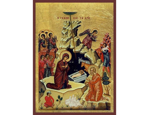 The Nativity of Jesus Christ - Hand painted Icon of Jesus Christ - Greek Supplier