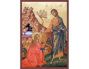 Jesus & Mary Magdalene in the Garden - Hand painted icon of Jesus Christ - Greek Supplier