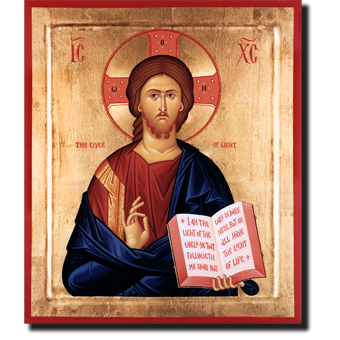 Orthodox Icons of Jesus Christ Light-Giver English inscription