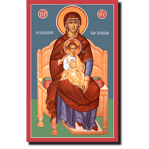 Orthodox Icon of Theotokos: Mother of God Enthroned - MPOV