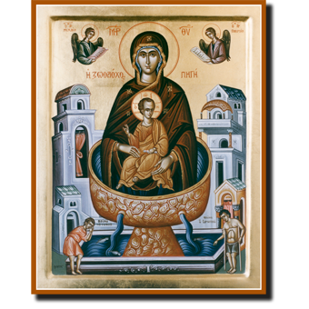 Orthodox Icons Theotokos: Life-Giving Spring Icon