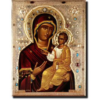 Orthodox Icons Theotokos Myrrh-Streaming Icon of Montreal Icon