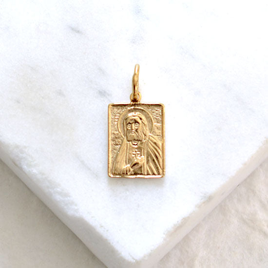Saint Seraphim Medallion -Handcrafted 14kt Gold Medallion