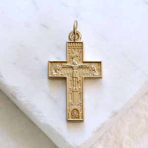 Mt. Athos Cross - Byzantine Greek Orthodox Cross - Handcrafted 14kt Gold Cross Pendant